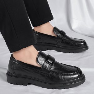 Alternative view of Genuine leather korean style soft sole loafer NFS110