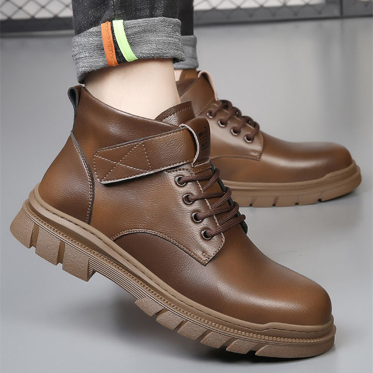 Genuine leather retro high top martin boots NFER62 - Image 2