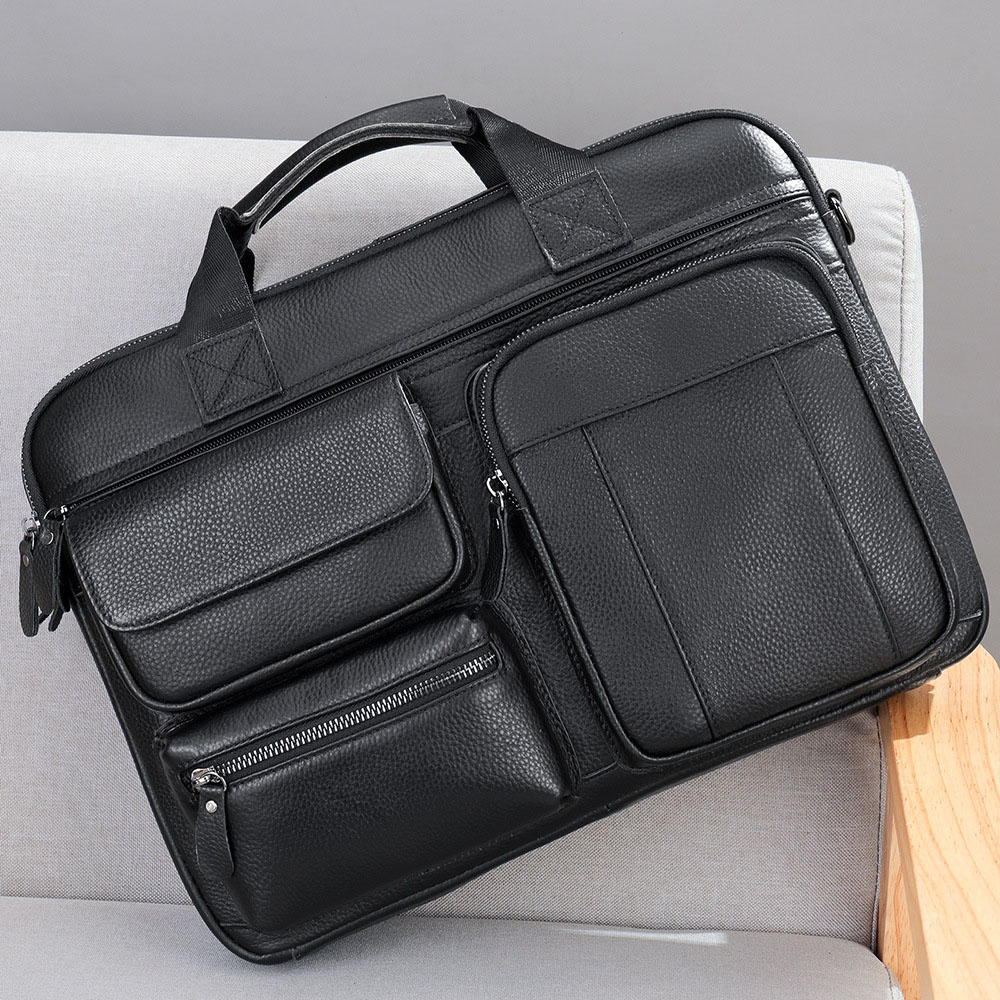 Genuine leather laptop briefcase backpack NFB18 - Image 3