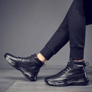 Genuine leather cotton high top sneakers NFER21