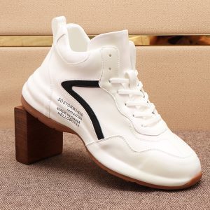 Thick-soled height-enhancing niche leather sneakers NFER482