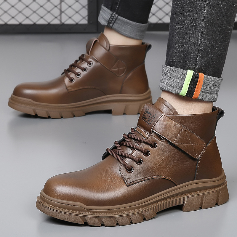 Genuine leather retro high top martin boots NFER62