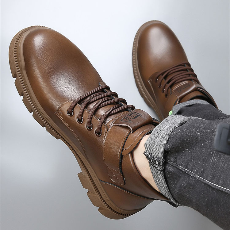 Genuine leather retro high top martin boots NFER62 - Image 3