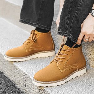 Genuine leather british style mid-cut martin boot NFER17