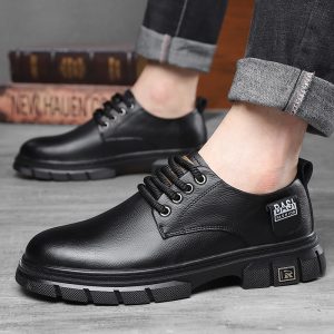 Alternative view of Round head lace-up thick bottom shoes NFER1033