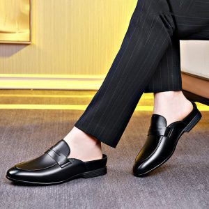 Alternative view of Genuine leather english style slippers NFER29