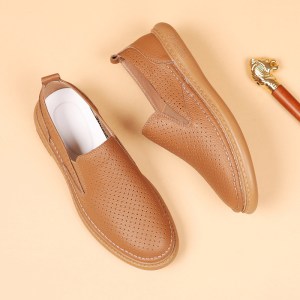Alternative view of Genuine leather breathable loafers NFE1513