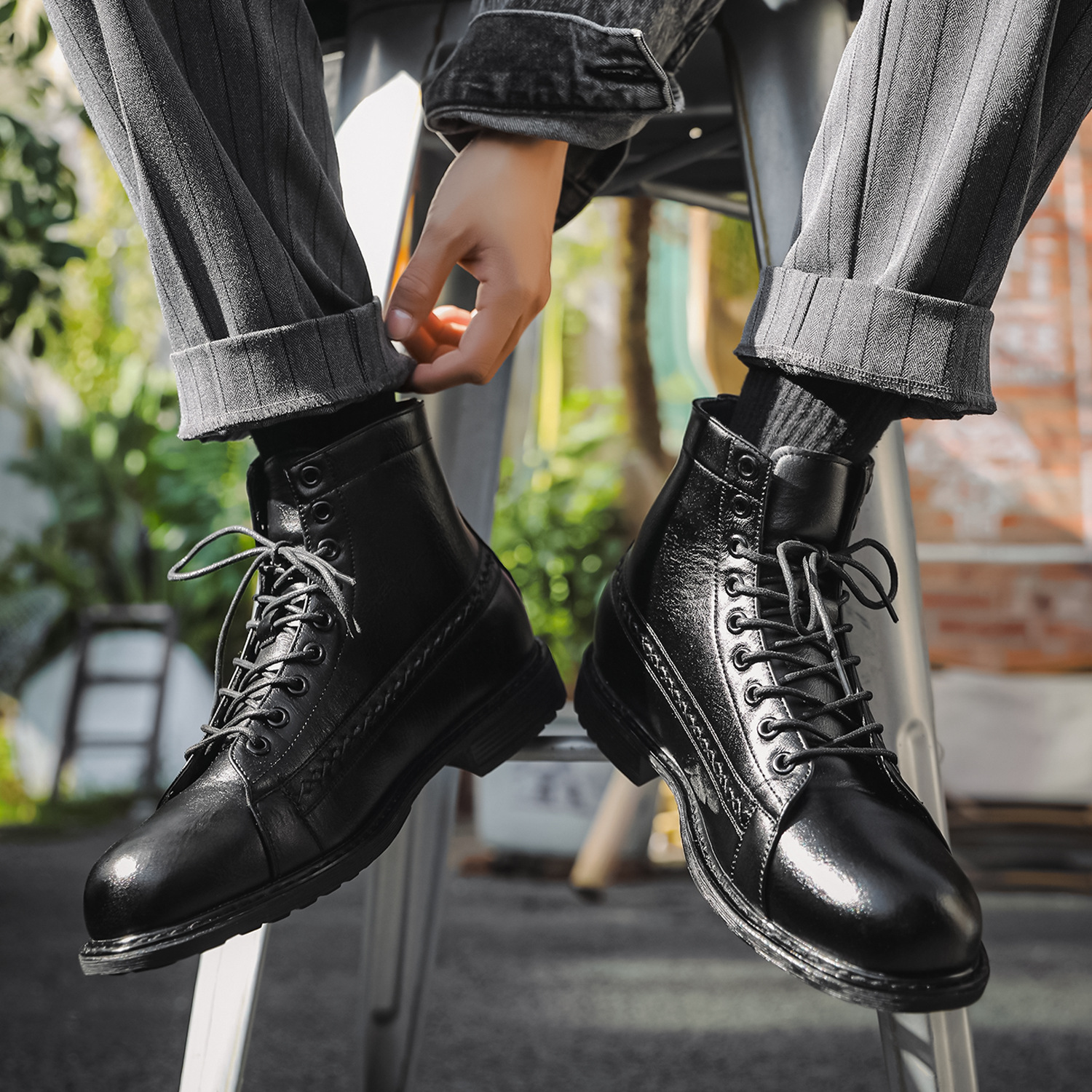 British style retro men martin boots NFE776