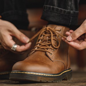 Alternative view of Genuine leather high top martin boots NFE815