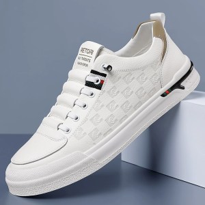 Leather White Slip-on Casual Shoes NFER638