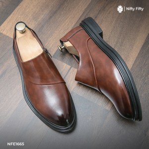 Leg Pointed Leather Formal Shoes NFE1665