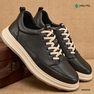 Contrast Casual Sports Leather Shoes NFE1709