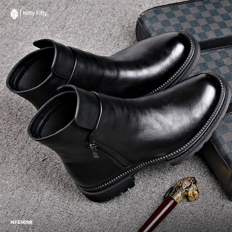 Cowhide Side Zipper Chelsea Boots NFE1698 - Image 3