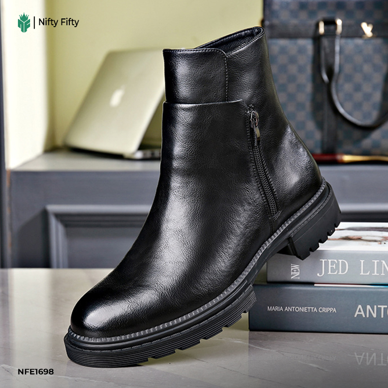 Cowhide Side Zipper Chelsea Boots NFE1698 - Image 5